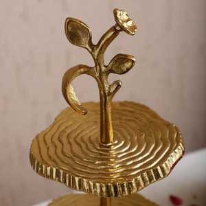 Vintage Elegant Display Gold Metal 2 Tier Cake <b>Stand</b> Handmade Flower Shape Dessert Display Rack for Wedding Party Hotel - Product Image 4