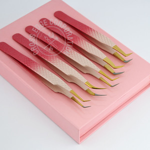 Custom Curved Classic Lash Extension Tweezers 45 90 Degree Boot Volume Eyelash Tweezers With Fiber Tip for Lashes Isolation - Product Image 6