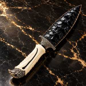 Couteau en cristal d'obsidienne noire de 10 pouces avec manche en forme d'aigle, athame rituel artisanal pour la décoration d'autel païen - Product Image 3