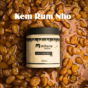 Gelato en gros, saveur rhum et raisin, pot de 280 ml, dessert glacé, ingrédients de qualité supérieure, usine au Vietnam, qualité italienne, approvisionnement - Product Image 1