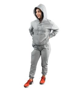 Conjunto de Sudadera con Capucha y Pantalones de Chándal Gruesos de 2 Piezas para Mujer, Manga Larga, Estilo Cropped - Product Image 1