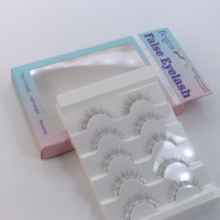 Faux cils réutilisables à l'aspect naturel, 5 paires, bande transparente en PBT, faits à la main, longue durée, pour femmes