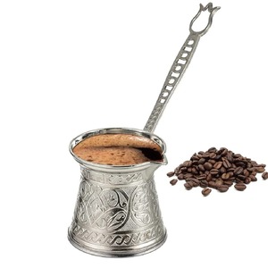Engraved Metal Coffee <b>Pot</b> With Wooden Handle Traditional Brewing Cezve - Product Image 4
