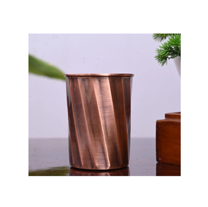 Decorative Copper Glass Handcrafted Tumbler Traditional Ayurvedic Drinking Vessel Elegant Kitchen Drinkware Premium Metal - Product Image 3