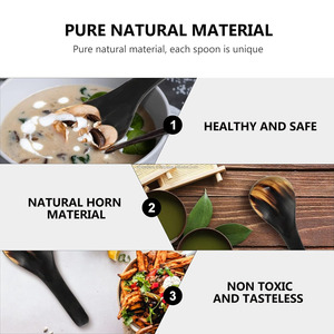 Cuillères en corne de buffle naturelle faites à la main, polies miroir, de qualité alimentaire, sûres pour les mariages, les événements de restauration, les faveurs de fête, l'exportation, l'Inde - Product Image 5