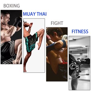 Pantalones Cortos de Muay Thai para Hombre, Estampado Satinado, Cintura Elástica, para Entrenamiento de Gimnasio, Kickboxing, Ligeros, Coloridos - Product Image 2