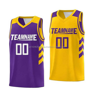 Maillot de basket-ball réversible personnalisé imprimé de haute qualité OEM avec tissu respirant à séchage rapide, tailles adultes unisexes - Product Image 2