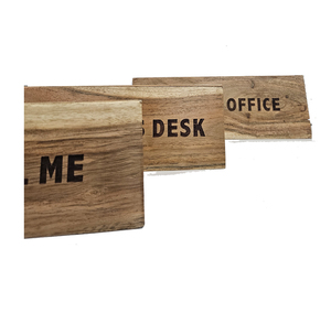 Premium Handcrafted Wooden Desk <b>Name</b> <b>Plate</b> Set of Three with Engraved Office Messages for Executive Workspace Decor - Product Image 3