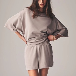 OEM Custom Logo High Quality Blank Stitch Plain 100% Cotton French Terry Varsity Oversized Women Reversible Lace Short Shorts - Product Image 6