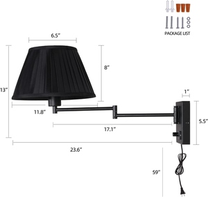 Lámpara de Pared LED Moderna para Interiores, Personalización OEM, Iluminación Minimalista Nórdica, Diseño de Brazo Oscilante, Pantalla de Tela de Lujo - Product Image 5