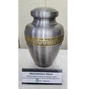 Urna Funeraria de Estilo Americano con Diseño Grabado, Fabricada en Latón, 220 Pulgadas Cúbicas, para Cenizas de Adultos, Se Acepta Logotipo Personalizado - Product Image 1
