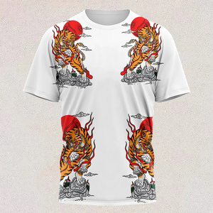 เสื้อยืดแขนสั้นทรงปกติสำหรับผู้ชายขายดีที่สุด ผ้าฝ้าย 100% สกรีนลายดิจิตอลด้านหน้าแบบมืออาชีพ ขายส่งแบบซับลิเมชั่น - Product Image 5