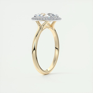 แหวนหมั้นเพชรรูปวงรีสีเหลืองทองประดับเพชรแล็บโกรว์ - Product Image 2