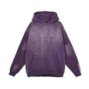เสื้อฮู้ดผู้ชายทรงปกติ ล้างสีแบบแอซิดวอช ผ้าโพลีเอสเตอร์/คอตตอนฟลีซ สีพื้น สวมใส่สบาย กันลม เป็นมิตรกับสิ่งแวดล้อม - Product Image 2