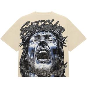 Camiseta de Algodón con Estampado Hip Hop para Hombre, Lavado Ácido, Moderna y a la Moda - Product Image 5