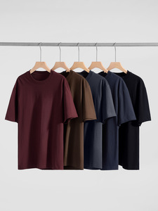 2025 Hot Summer Men's Cotton Soft Comfortable T-shirt Solid Color Casual Loose Short-sleeved <b>Tshirt</b> - Product Image 6