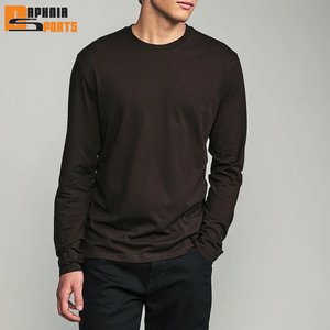 Men's Round Neck Heavyweight Streetwear Long Sleeve T Shirt Manufacturer Oversized Mens Long Sleeve Cotton T-Shirt for Men - Product Image 3