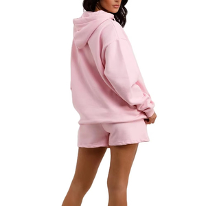 Oversized Clothing Outdoor Sports Hooded <b>Jumper</b> & Shorts Sets Factory Direct Export Quality Durable Stitching Hoodie Set Women - Product Image 2