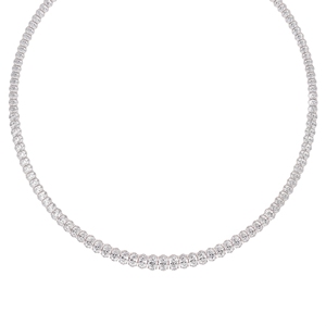 Elegant Graduation <b>Tennis</b> <b>Necklace</b> with Lab Grown and Natural Diamonds 9KT 10KT 14KT 18KT <b>Sterling</b> <b>Silver</b> Jewelry for Women - Product Image 1