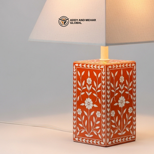 Lanterne de table en os incrusté sur mesure, motif floral traditionnel, éclairage décoratif d'intérieur haut de gamme avec personnalisation privée - Product Image 5