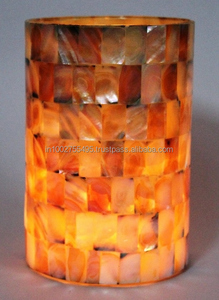 Porte-bougie en verre mosaïque fait main IHA, design unique, décoration d'éclairage de table, salon, hôtel, occasions de Noël - Product Image 2