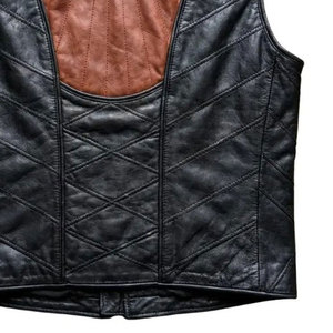 Chaleco Gótico de Cuero Acolchado Marrón y Negro Hecho a Mano, Chaleco Táctico Resistente de Cuero, Venta al por Mayor OEM ODM - Product Image 5