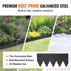 Strisce in Acciaio per Bordi da Giardino, Confezione da 3, 40"L X 6"H, Pieghevoli a Martello, 5 Clip, Facile Installazione - Product Image 3