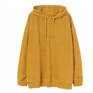 Sweat-shirt à capuche unisexe surdimensionné en molleton de coton noir uni personnalisé à manches longues – Fabricant - Product Image 4