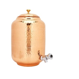 Vente en gros : Distributeur d'eau en cuivre pur, grande capacité, fait main, récipient de stockage d'eau en cuivre martelé avec robinet anti-fuite - Product Image 5