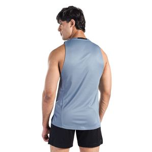 T-shirt de sport gris à manches tombantes pour homme, coupe oversize, en coton, pour entraînement, fitness, musculation, vêtements de sport amples - Product Image 3