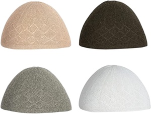 Aïd islamique hommes prière chapeaux Koofi musulman Topi casquette tricot Taqiyah Takkhe concepteur en relief Namaz extensible prière Topi - Product Image 5