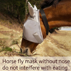 Soft Stretchy Mesh Horse Fly Mask With <b>Ears</b> Breathable UV Protection Eye <b>Covers</b> Gray - Product Image 2