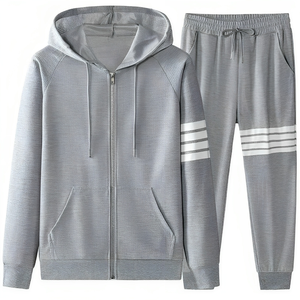 Ensemble sweat-shirt à capuche et pantalon de jogging unisexe blanc, manches longues, couleur unie, vêtements décontractés d'automne avec poches latérales et fermeture à cordon - Product Image 6