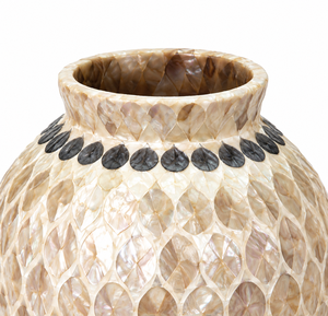 Handmade Mother of Pearl Inlay <b>Vase</b> Radial Pattern Tabletop Home Decor - Product Image 2
