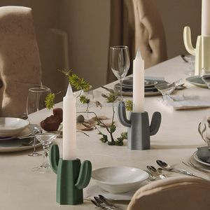 Centros de mesa de inspiración vintage Portavelas de cemento versátiles con velas de fragancia vacías Decoración de manto - Product Image 2