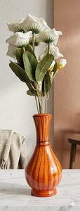 Aqdus Saleem Handmade <b>Rustic</b> Wood Tabletop Vase Round Shape Decorative Home Decor for Living Room & Bedroom Anniversary Gift - Product Image 2