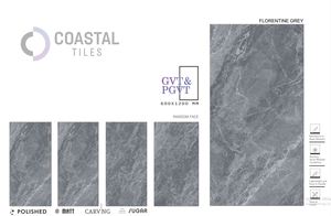 FLORENTINE BIANCO 9mm Azulejos de porcelana pulida 600x1200MM / 24X48 Diseño clásico moderno Azulejos de ladrillo refractario Premium Certificado-CE - Product Image 5