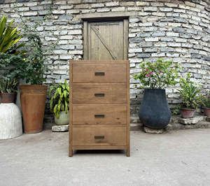 Solid Wood 5 Drawer Dresser <b>Rustic</b> Storage <b>Cabinet</b> Brown Wooden Chest for Bedroom Living Room - Product Image 1