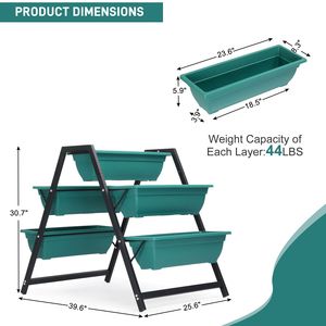Support de Jardinière à Niveaux avec 5 Bacs – Jardinière Verticale Surélevée pour Herbes, Fleurs, Légumes – Pots pour Fermes - Product Image 4