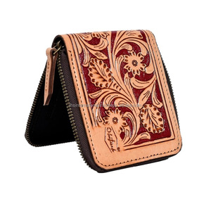 Cartera occidental de cuero genuino de grano completo de alta calidad para hombres de ágata - Product Image 4