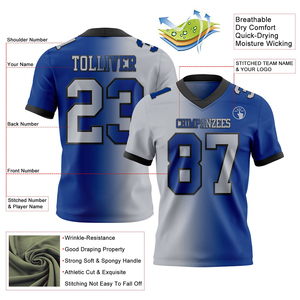 Camiseta de Fútbol Personalizada, Gris y Negra, Malla Auténtica con Degradado, Ropa Deportiva Transpirable de Alta Calidad, Rendimiento Atlético - Product Image 2