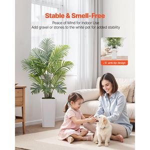 Palmeras Areca Artificiales de 4 pies, Paquete de 2, Blancas, Altas, Plantas Tropicales Falsas con Maceta Grande, Planta Artificial de Seda para Decoración de Exteriores - Product Image 3