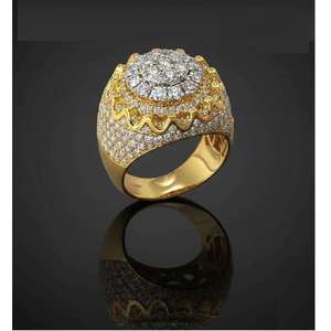 Premium Hip Hop Iced Out Diamond Style Ring 925 Sterling <b>Silver</b> or 10K 14K Gold Finish Luxury <b>Crown</b> Cluster Ring for Party - Product Image 3