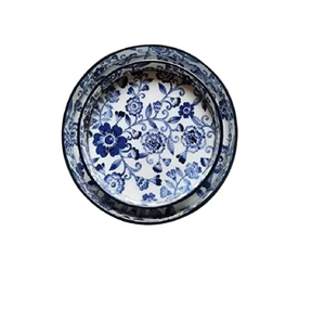 Bandeja de Servir de Madera con Estampado Floral y Recubrimiento de Esmalte, Tipo: Bandejas Decorativas, Artesanía en Resina - Product Image 5