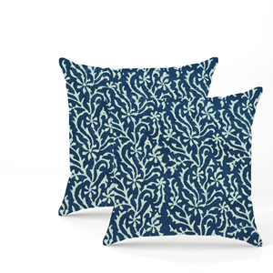 ปลอกหมอนอิงผ้าฝ้ายพิมพ์ลายด้วยมือสีครามสไตล์โบโฮลายดอกไม้ ของตกแต่งบ้านสไตล์ชาติพันธุ์ - Product Image 6