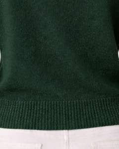 Gilet d'été décontracté et élégant pour femme, vert foncé personnalisé, sans manches, en tricot, avec broderie florale, col rond, doux et léger - Product Image 5