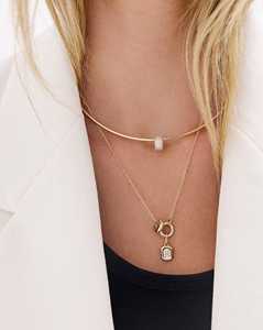 จี้เพชรทรงรอนเดลล์ ทองคำแท้ 14k 18k ดีไซน์มินิมอล เหมาะสำหรับใส่ทุกวัน ประดับด้วยเพชรทรงกลมเพทายสังเคราะห์ สำหรับธุรกิจ B2B - Product Image 5