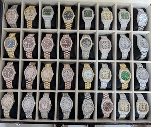 นาฬิกาแฟชั่น hip hop Moissanite นาฬิกาควอตซ์หรูหราสแตนเลสสตีลแลปนาฬิกาเพชรธรรมชาติ - Product Image 4