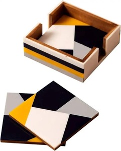Ensemble de dessous-de-verre en résine époxy marbrée de luxe, faits à la main, décoratifs pour table - Product Image 5