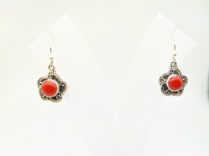 Boucles d'oreilles artisanales en corail naturel, bijoux en argent sterling 925, vente en gros, mode féminine, ethniques, bohèmes - Product Image 4